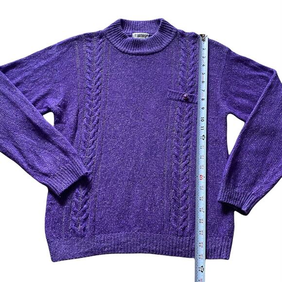 De Rotchild Silk/Angora/Lambswool Blend Mock Neck Sweater Sz L - Picture 9 of 11